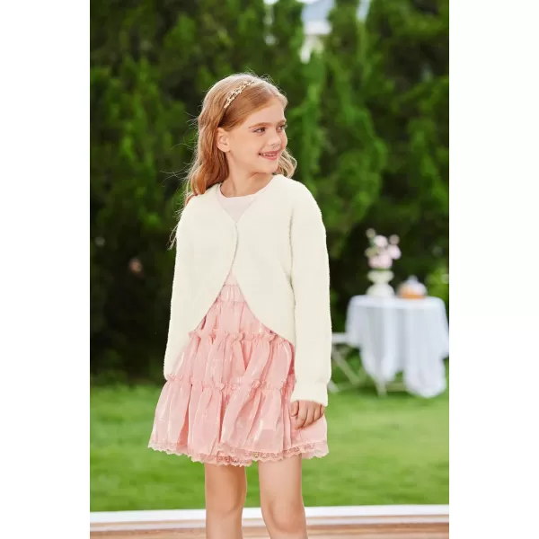 GRACE KARIN Girls Long Sleeve Bolero Shrug Cardigan Sweater Dress Cover Up 612YIvory