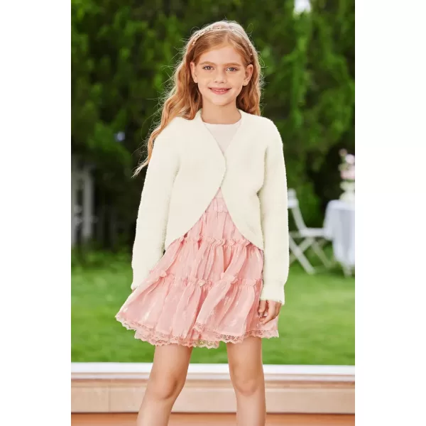 GRACE KARIN Girls Long Sleeve Bolero Shrug Cardigan Sweater Dress Cover Up 612YIvory