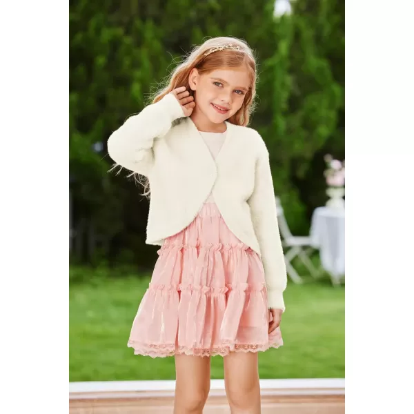 GRACE KARIN Girls Long Sleeve Bolero Shrug Cardigan Sweater Dress Cover Up 612YIvory