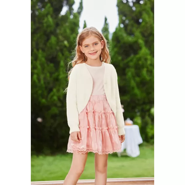 GRACE KARIN Girls Long Sleeve Bolero Shrug Cardigan Sweater Dress Cover Up 612YIvory