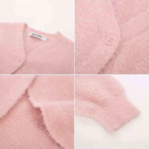 GRACE KARIN Girls Long Sleeve Bolero Shrug Cardigan Sweater Dress Cover Up 612YLight Pink