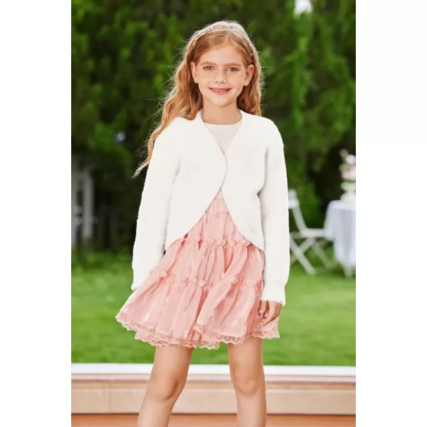 GRACE KARIN Girls Long Sleeve Bolero Shrug Cardigan Sweater Dress Cover Up 612YWhite