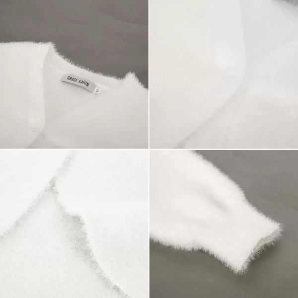 GRACE KARIN Girls Long Sleeve Bolero Shrug Cardigan Sweater Dress Cover Up 612YWhite