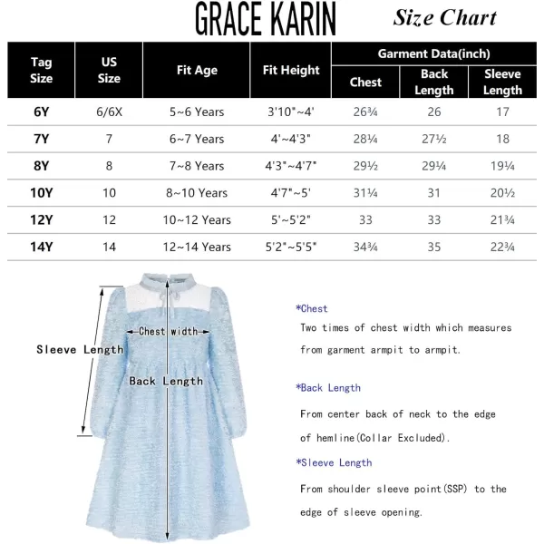 GRACE KARIN Girls Long Sleeve Dress Mesh ALine Casual Crewneck Dresses 512YBlack