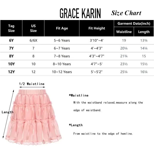 GRACE KARIN Girls Metallic Skirt Shiny Ruffle Tiered Flared Mini Skirts 612YApricot