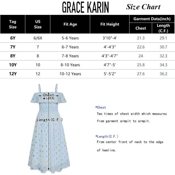 GRACE KARIN Girls Off Shoulder Dress Sleeveless Ruffle Spaghetti Straps Smocked ALine Chiffon Dress 512YWhite