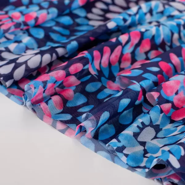 GRACE KARIN Girls One Piece Swimsuits with Mesh Skirt Bathing Suit Swimwear 612YNavy Blue