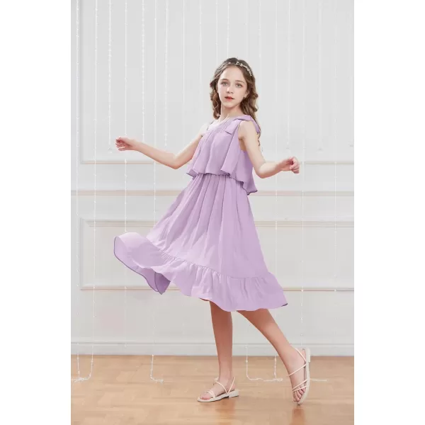 GRACE KARIN Girls One Shoulder Dress Ruffle Spring Summer Kids Fancy Dress Size 512Purple