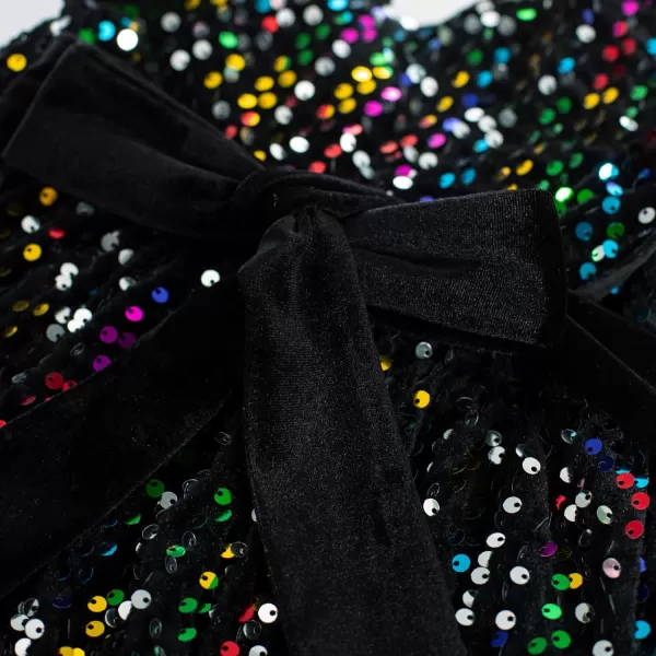 GRACE KARIN Girls One Shoulder Sequin Dress High Low Party Dress for 512YBlack