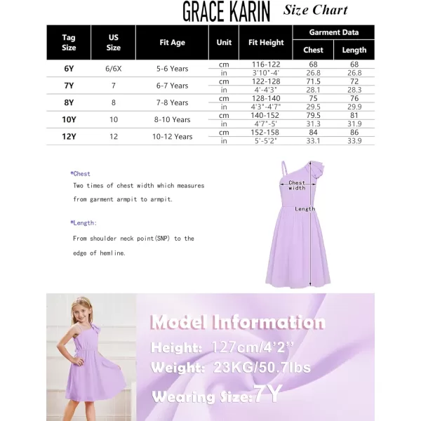 GRACE KARIN Girls One Shoulder Spring Dresses Cute Chiffon Flower Girl Dress 512YBlue