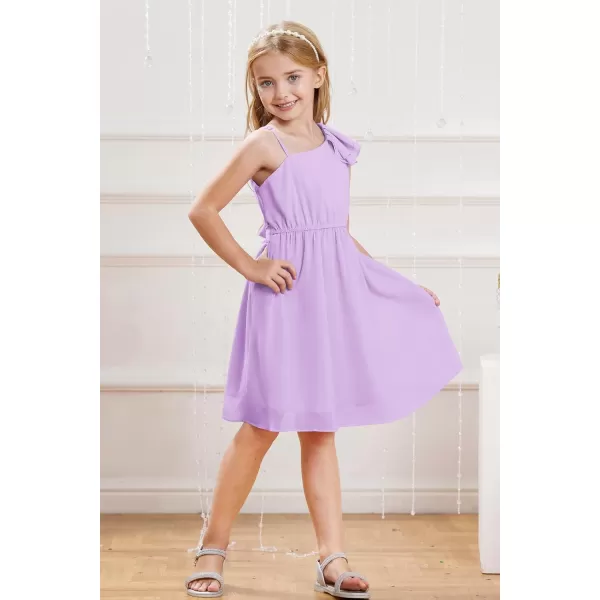 GRACE KARIN Girls One Shoulder Spring Dresses Cute Chiffon Flower Girl Dress 512YPurple