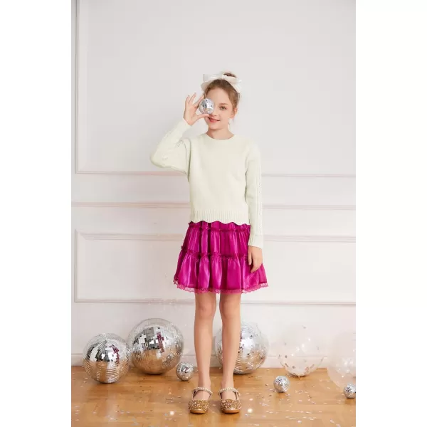 GRACE KARIN Girls Pullover Sweater Knit Long Sleeve Cute Back Bow Tie Sweater for Girl 512YBeige