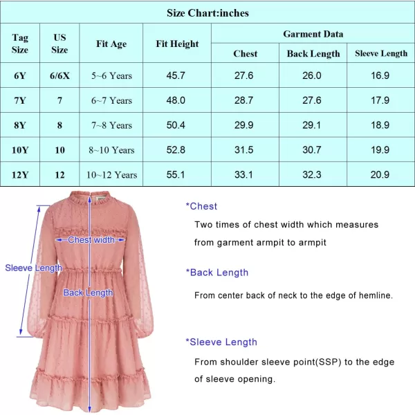 GRACE KARIN Girls Ruffle Tiered Dress Long Sleeve Swiss Dot Flowy ALine Dress 612YPurple