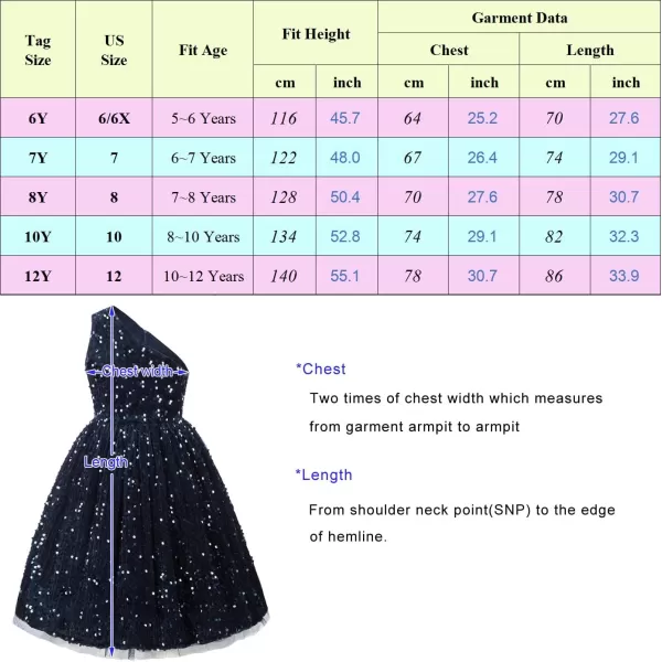 GRACE KARIN Girls Sequin Dress One Shoulder Sparkle Party Dress with Hair BowBlack Red