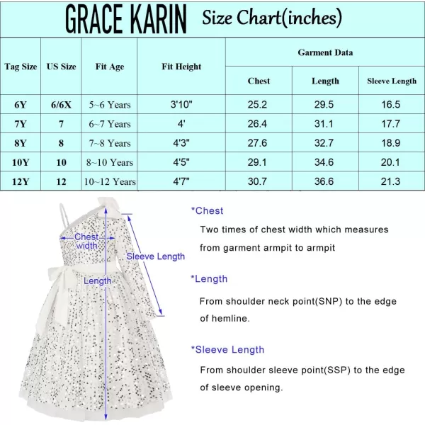 GRACE KARIN Girls Sequin Dress One Shoulder Sparkle Party Dress with Hair BowDark Green Long