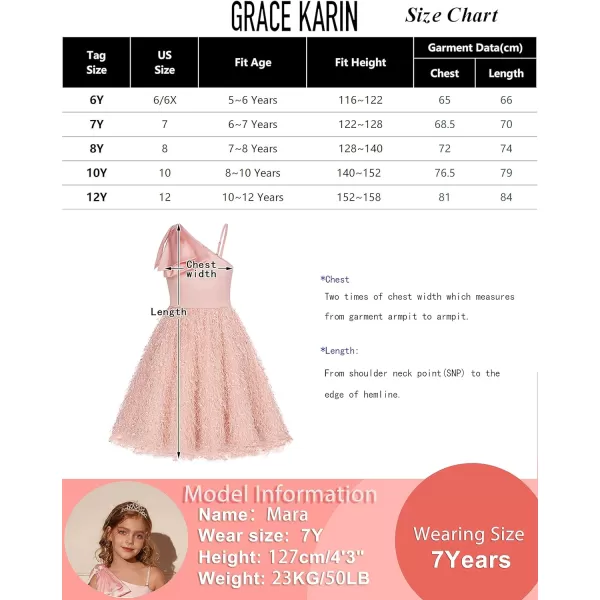 GRACE KARIN Girls Sequin Dress One Shoulder Sparkle Party Dress with Hair BowLight Pink