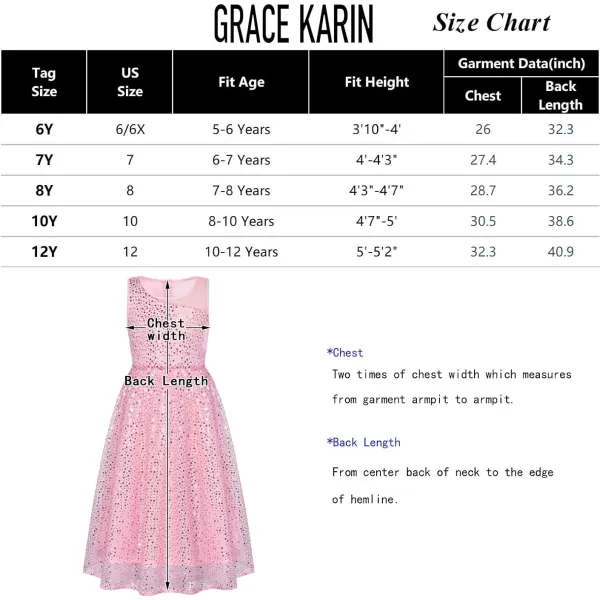 GRACE KARIN Girls Sequin Party Dress Sleeveless Sparkle Elegant ALine Maxi Dresses 512YearsPink