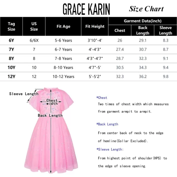 GRACE KARIN Girls Sequin Tulle Mesh Dress Ruffle Party Weeding Flower Shirred Tutu Dress 512Peach Pink