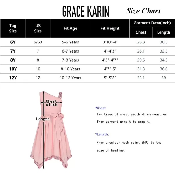 GRACE KARIN Girls Summer Dress One Shoulder Party Formal Birthday Midi Dress 512YDark Blue