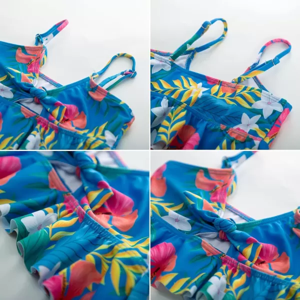 GRACE KARIN Girls Swimsuit 3 Piece Bathing Suit Bikini Set for Girls with Cover Up Size 512Bluefloral