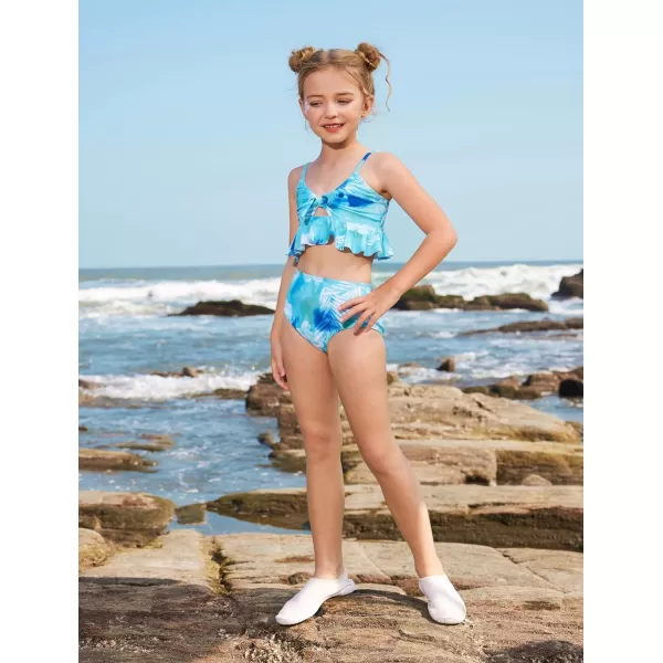 GRACE KARIN Girls Swimsuit 3 Piece Bathing Suit Bikini Set for Girls with Cover Up Size 512Leaves