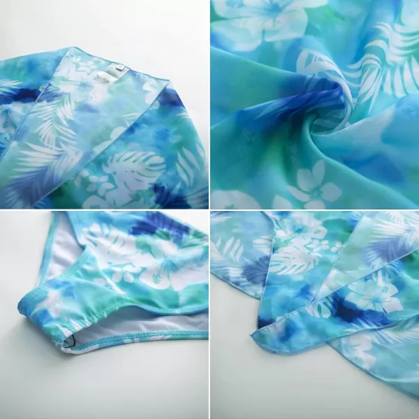 GRACE KARIN Girls Swimsuit 3 Piece Bathing Suit Bikini Set for Girls with Cover Up Size 512Leaves