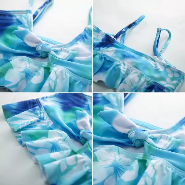 GRACE KARIN Girls Swimsuit 3 Piece Bathing Suit Bikini Set for Girls with Cover Up Size 512Leaves