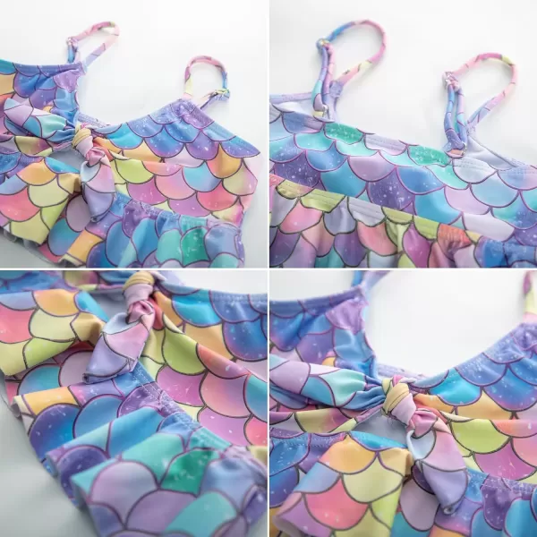 GRACE KARIN Girls Swimsuit 3 Piece Bathing Suit Bikini Set for Girls with Cover Up Size 512Mermaid