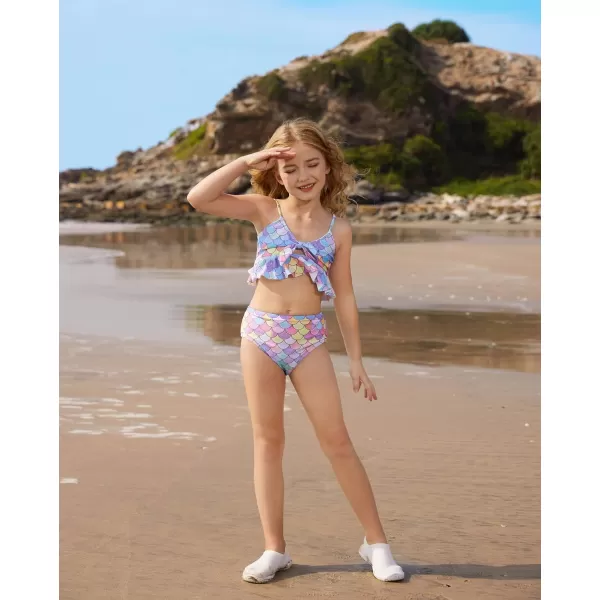 GRACE KARIN Girls Swimsuit 3 Piece Bathing Suit Bikini Set for Girls with Cover Up Size 512Mermaid