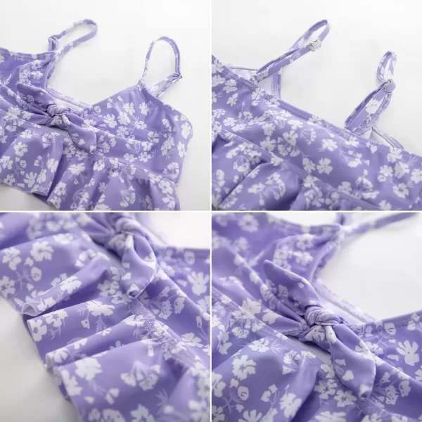 GRACE KARIN Girls Swimsuit 3 Piece Bathing Suit Bikini Set for Girls with Cover Up Size 512Purplefloral