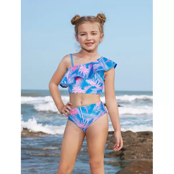 GRACE KARIN Girls Swimsuit 3 Piece Bathing Suit Quick Dry Tankini Set with Beach Skirt Bikini Swimwear Size 612Bluepalm