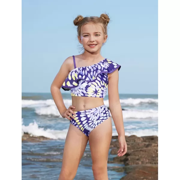 GRACE KARIN Girls Swimsuit 3 Piece Bathing Suit Quick Dry Tankini Set with Beach Skirt Bikini Swimwear Size 612Fireworks