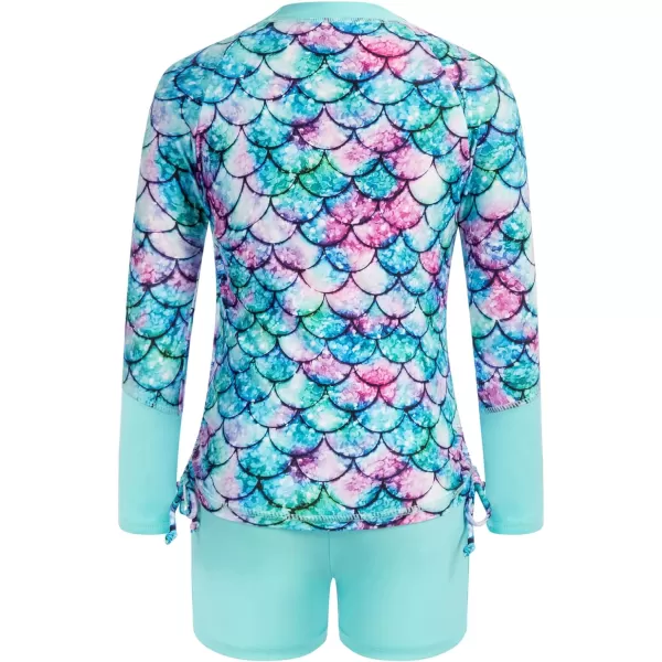 GRACE KARIN Girls Swimsuit Long Sleeve Rashguard Set 2Piece Bathing Suit 612YMermaid