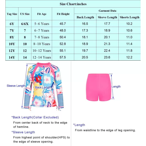 GRACE KARIN Girls Swimsuit Long Sleeve Rashguard Set 2Piece Bathing Suit 612YMermaid