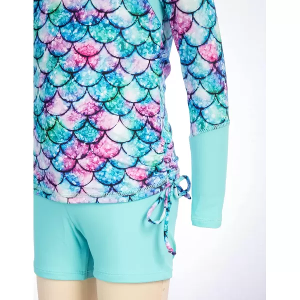 GRACE KARIN Girls Swimsuit Long Sleeve Rashguard Set 2Piece Bathing Suit 612YMermaid
