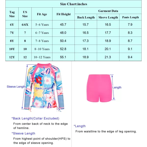 GRACE KARIN Girls Swimsuit Long Sleeve Rashguard Set 2Piece Bathing Suit 614YBlue Mermaid Print