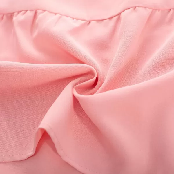 GRACE KARIN Girls Tie Back Party Dress Ruffle Sleeve Smoke Tiered Special Occasions Summer Maxi Dresses Size 512Light Pink