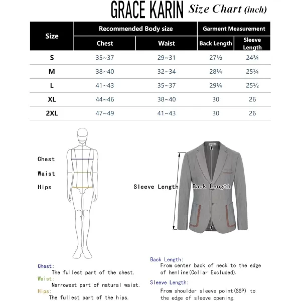 GRACE KARIN Mens Casual Blazer Two Button Lightweight Suit Jackets Slim Fit Sports CoatsBlack