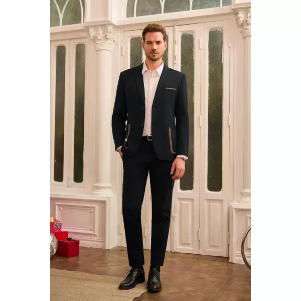 GRACE KARIN Mens Casual Blazer Two Button Lightweight Suit Jackets Slim Fit Sports CoatsBlack