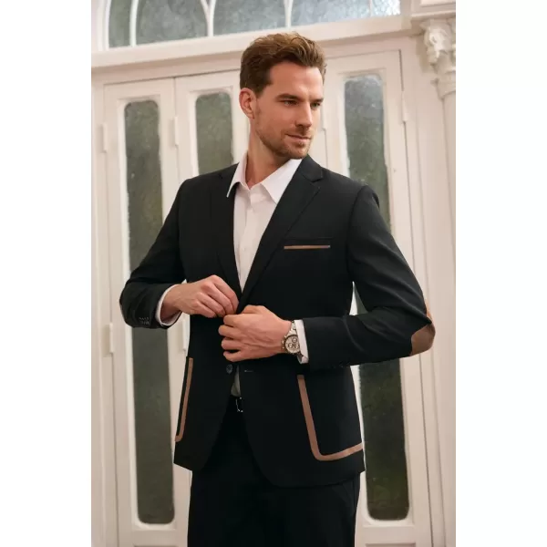 GRACE KARIN Mens Casual Blazer Two Button Lightweight Suit Jackets Slim Fit Sports CoatsBlack