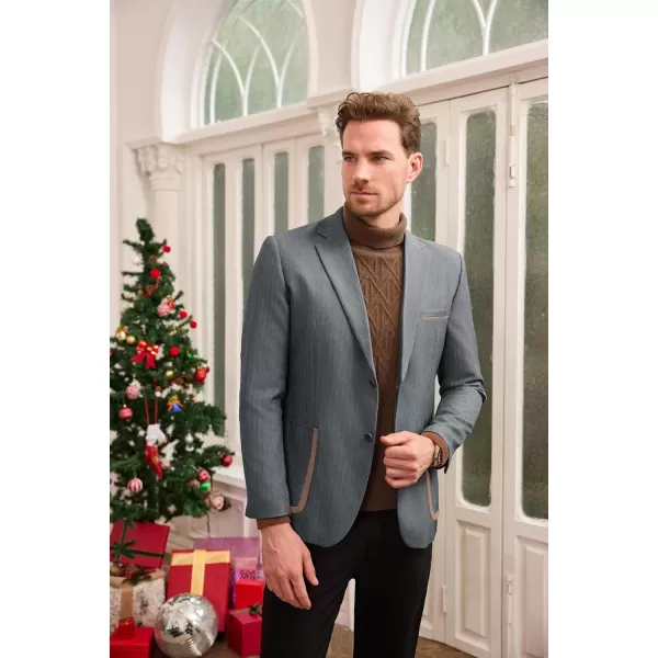 GRACE KARIN Mens Casual Blazer Two Button Lightweight Suit Jackets Slim Fit Sports CoatsDark Gray