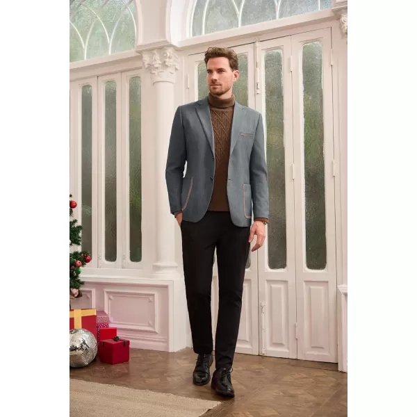 GRACE KARIN Mens Casual Blazer Two Button Lightweight Suit Jackets Slim Fit Sports CoatsDark Gray