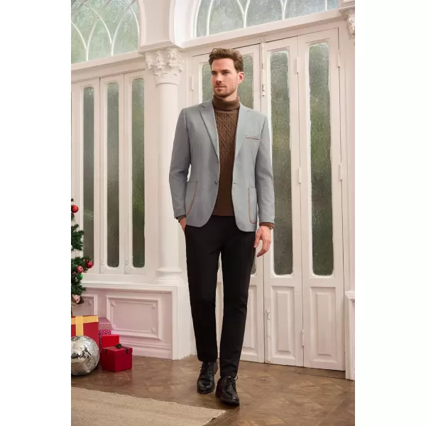 GRACE KARIN Mens Casual Blazer Two Button Lightweight Suit Jackets Slim Fit Sports CoatsLight Gray