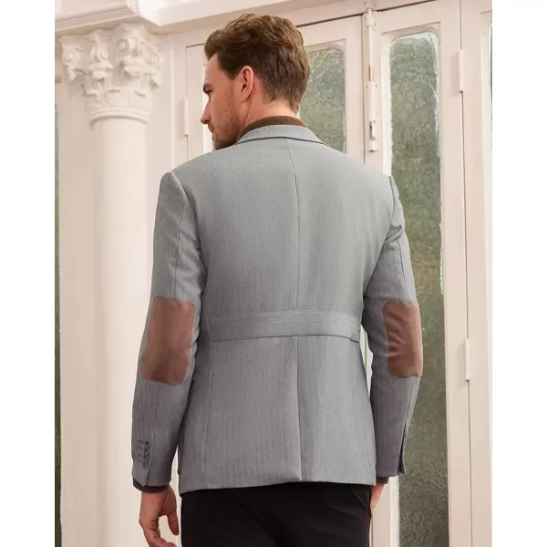 GRACE KARIN Mens Casual Blazer Two Button Lightweight Suit Jackets Slim Fit Sports CoatsLight Gray