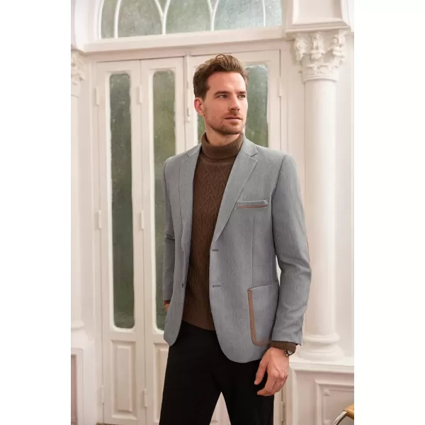 GRACE KARIN Mens Casual Blazer Two Button Lightweight Suit Jackets Slim Fit Sports CoatsLight Gray