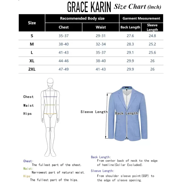 GRACE KARIN Mens Casual Suit Jacket Blazer Lightweight Sport Coat Slim Fit Jacket for Men Two ButtonBlack