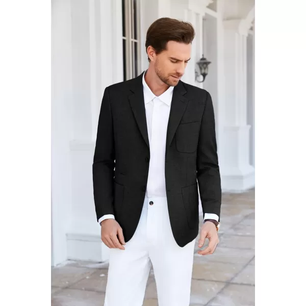 GRACE KARIN Mens Casual Suit Jacket Blazer Lightweight Sport Coat Slim Fit Jacket for Men Two ButtonBlack