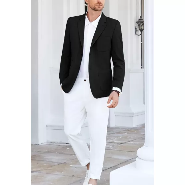 GRACE KARIN Mens Casual Suit Jacket Blazer Lightweight Sport Coat Slim Fit Jacket for Men Two ButtonBlack