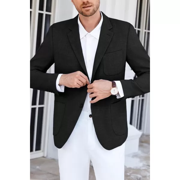 GRACE KARIN Mens Casual Suit Jacket Blazer Lightweight Sport Coat Slim Fit Jacket for Men Two ButtonBlack