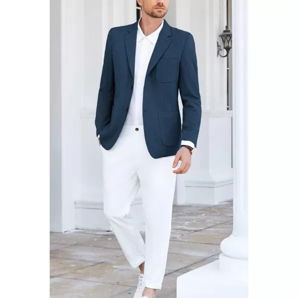 GRACE KARIN Mens Casual Suit Jacket Blazer Lightweight Sport Coat Slim Fit Jacket for Men Two ButtonBlue